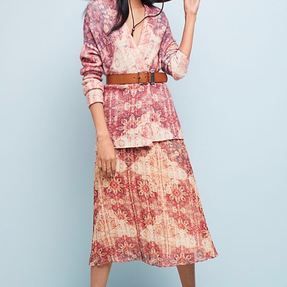 ANTHROPOLOGIE Luna Pleated Skirt Akemi + Kin XL NWT